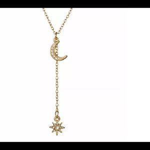 Women’s Fashion Gold Plated Moon & Sun Necklace